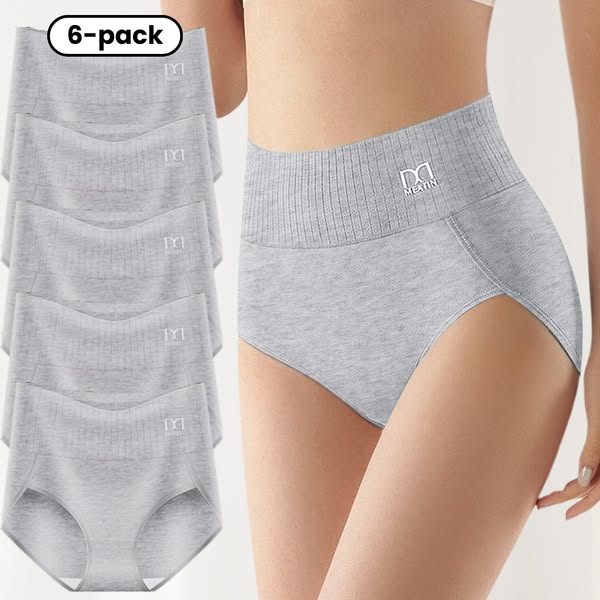 Shaplex™ - 6-pack Andas & Bekväma Höga Midjetrosor med Magstöd